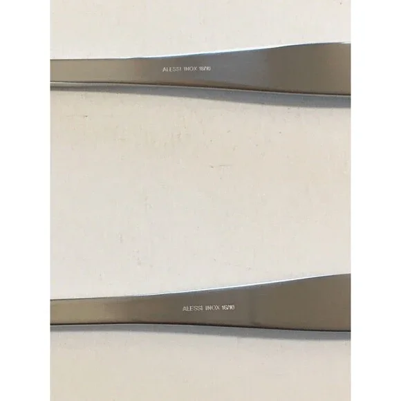 New A di Alessi 2 pc Salad Set Serving Spoons by Jasper Morrison 2004 Flatware